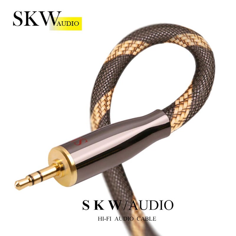 SKW Audiophiles High Gauge AUX Cable 3.5mm Male to Male Jack Cable with Diameter 6.8mm Stereo Audio Cable 6.5ft(2m) - Image 3